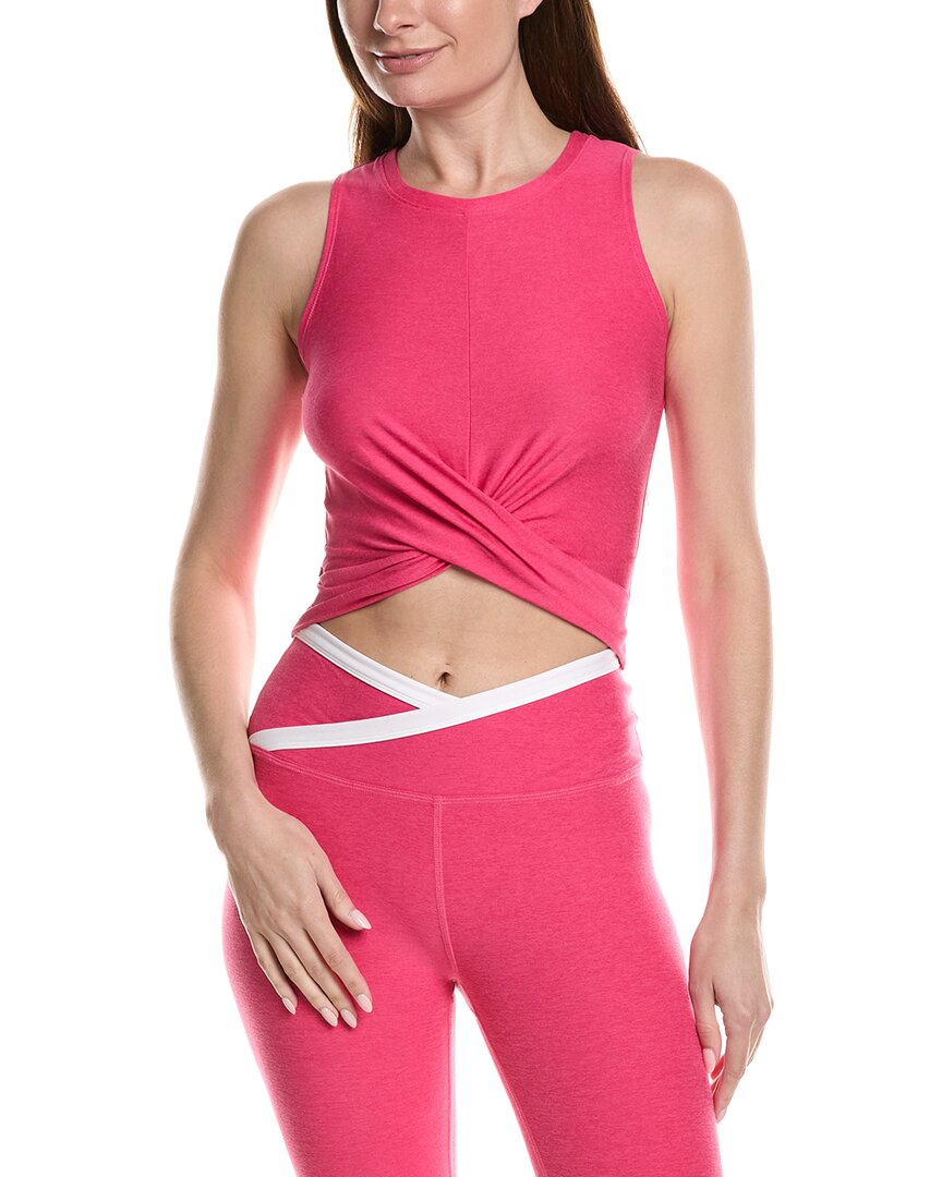 Beyond Yoga Featherweight Center Stage Cropped Tank In Pink