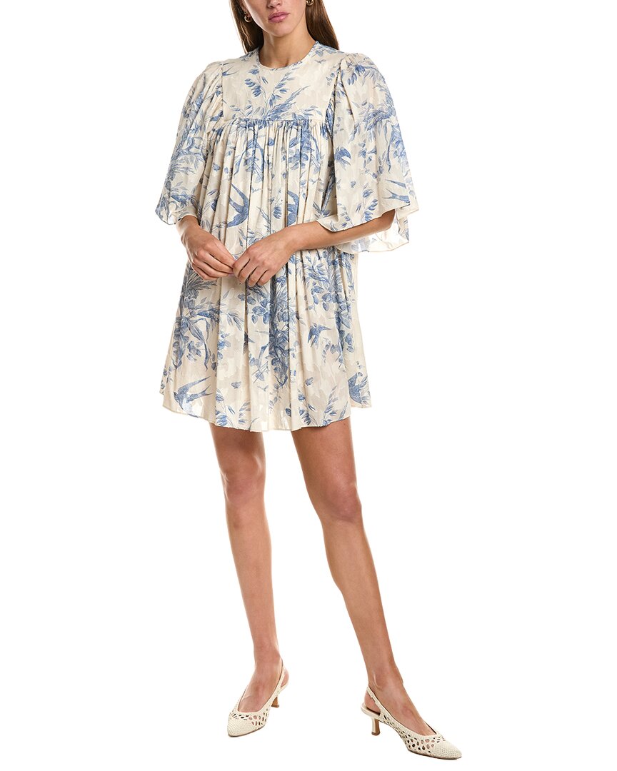 Red Valentino Printed Fil Coupe Mini Dress In Yellow