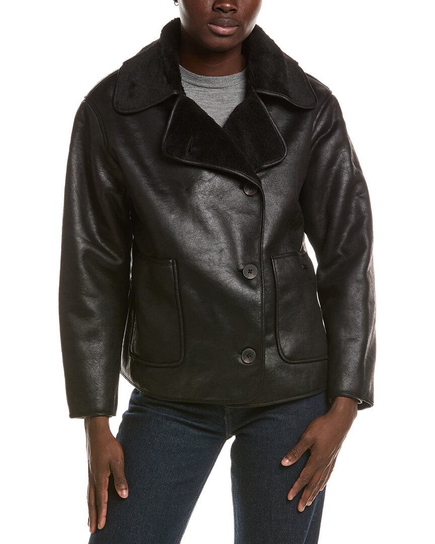 Noize Laurence Vegan Leather Coat In Black