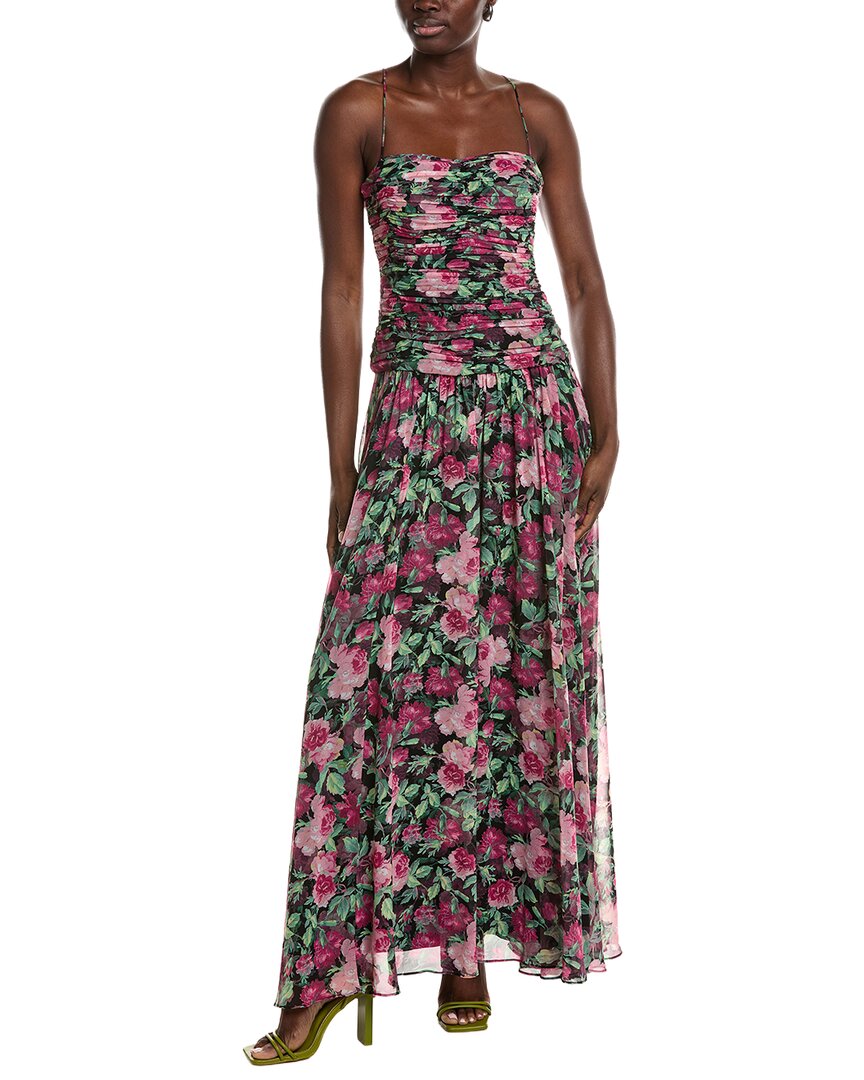 Ungaro Dylan Floral Chiffon Ruched Maxi Dress In Multi