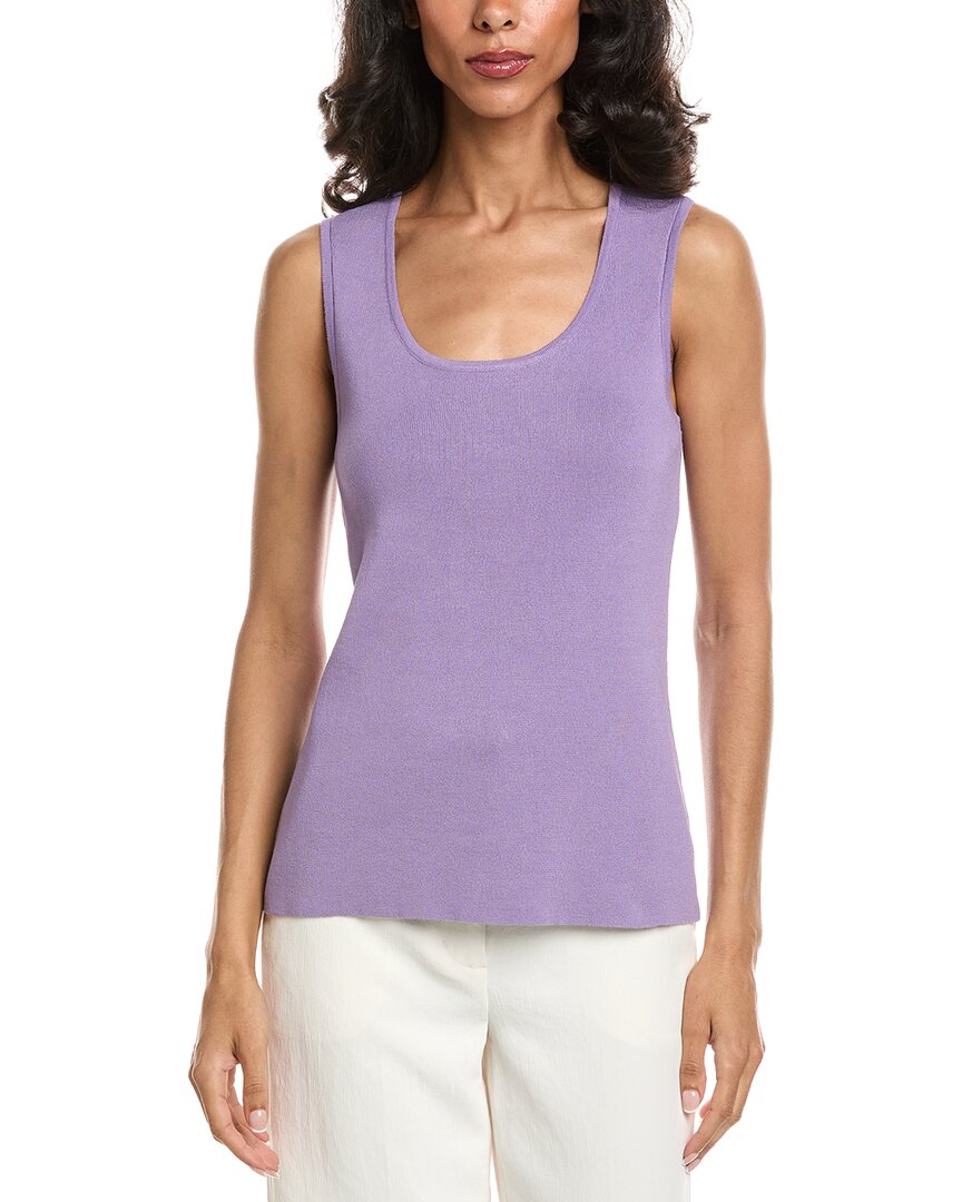 Tahari Asl Knit Tank Top In Purple