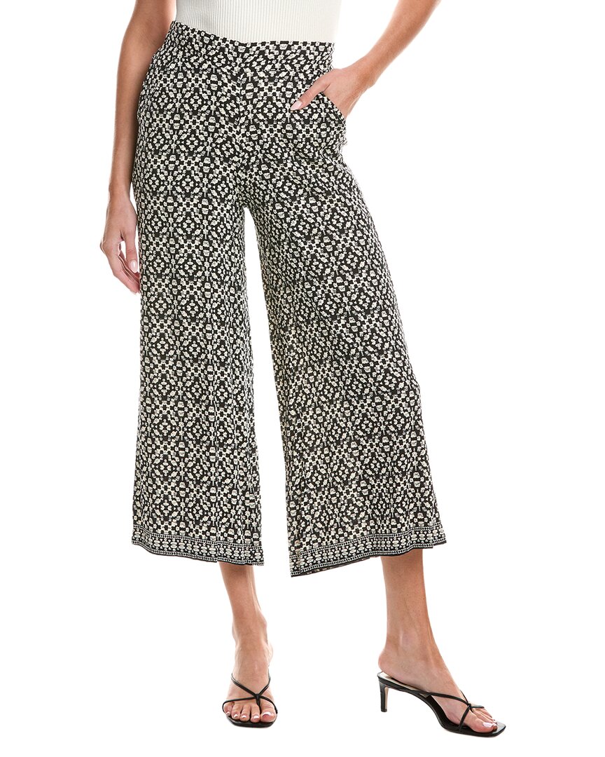 Max Studio Pull-on Crop Wide Leg Pant In Gray