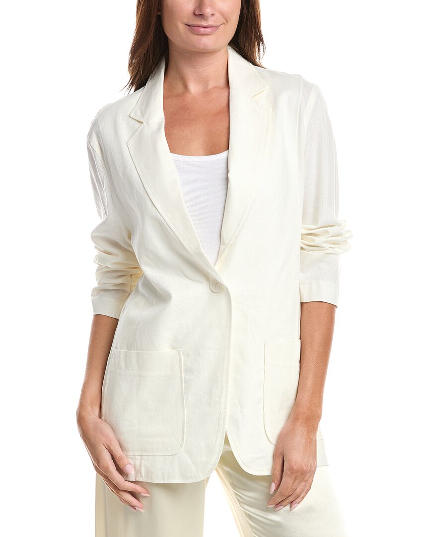 Max Studio Linen-blend Blazer In Neutral