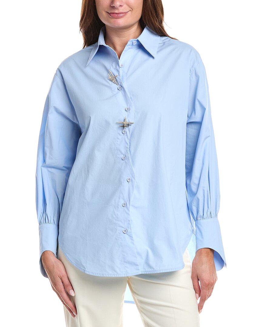 Gracia High-low Shirt In Blue