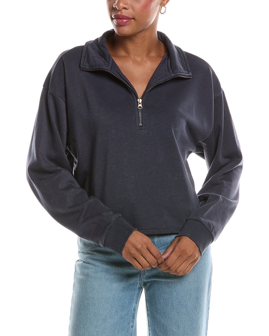 Chaser French Terry Ithaca Half Zip Sweater In Navy