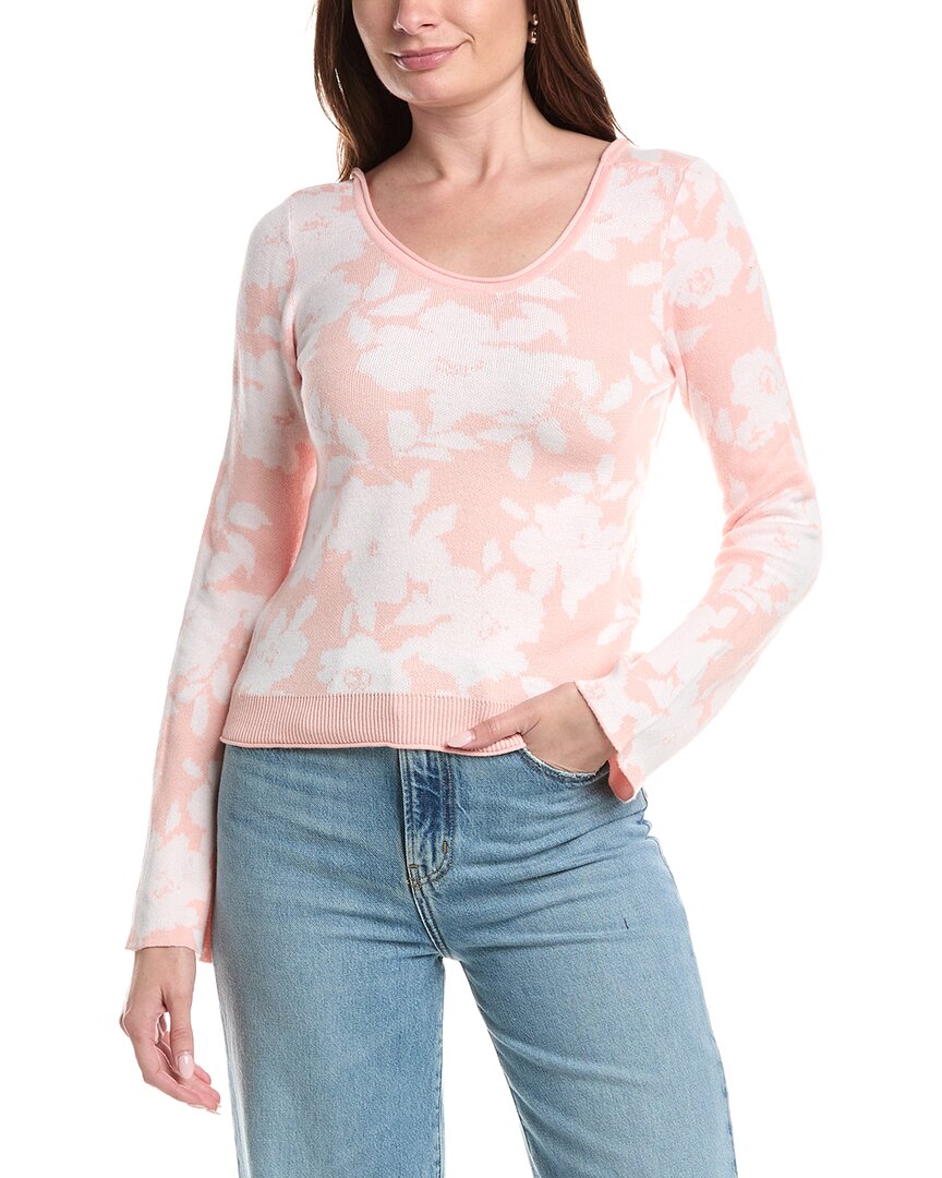 Saltwater Luxe Printed Sweater In Pink