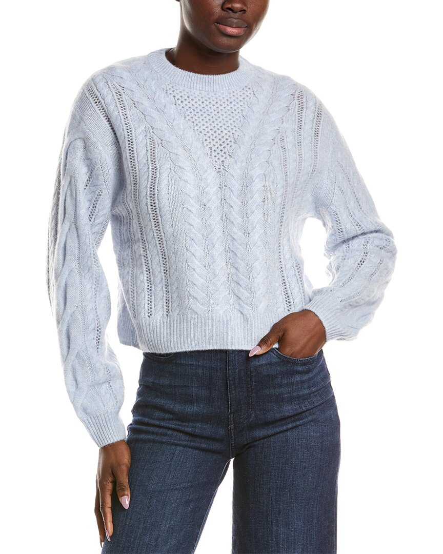 Naadam Airy Cable Crewneck Cashmere Sweater In Gray