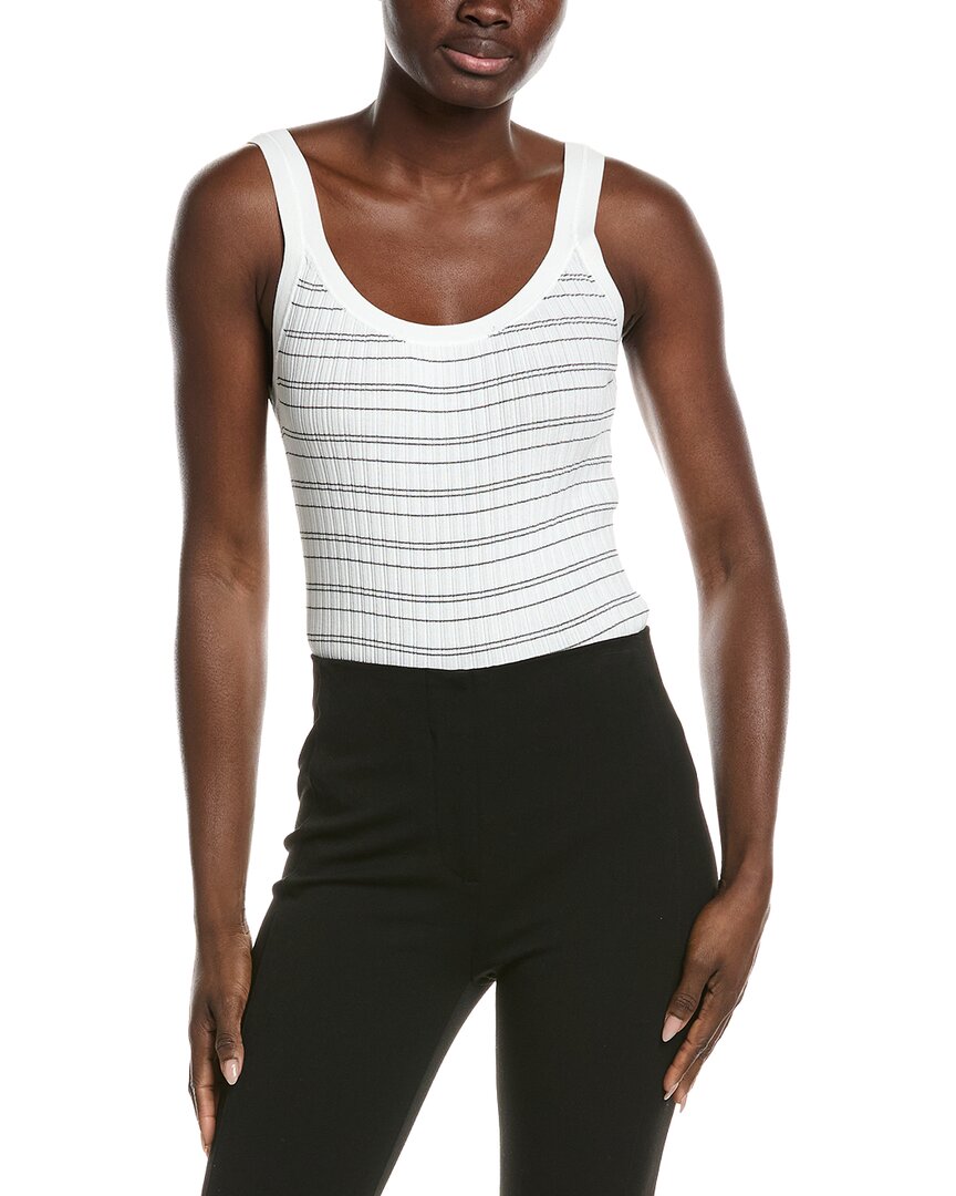 Theory Knit Contrast Tank In C02-white/black