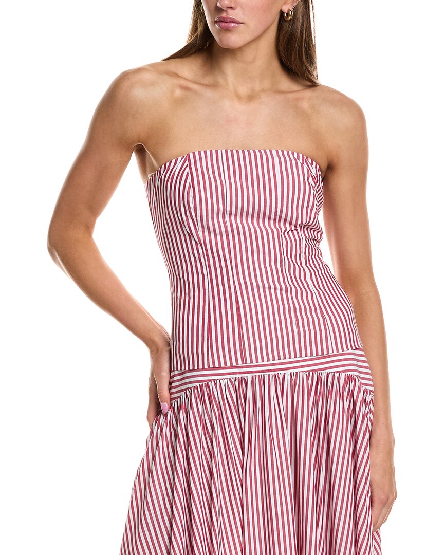 Rowing Blazers Poplin Pinstripe Top In Red