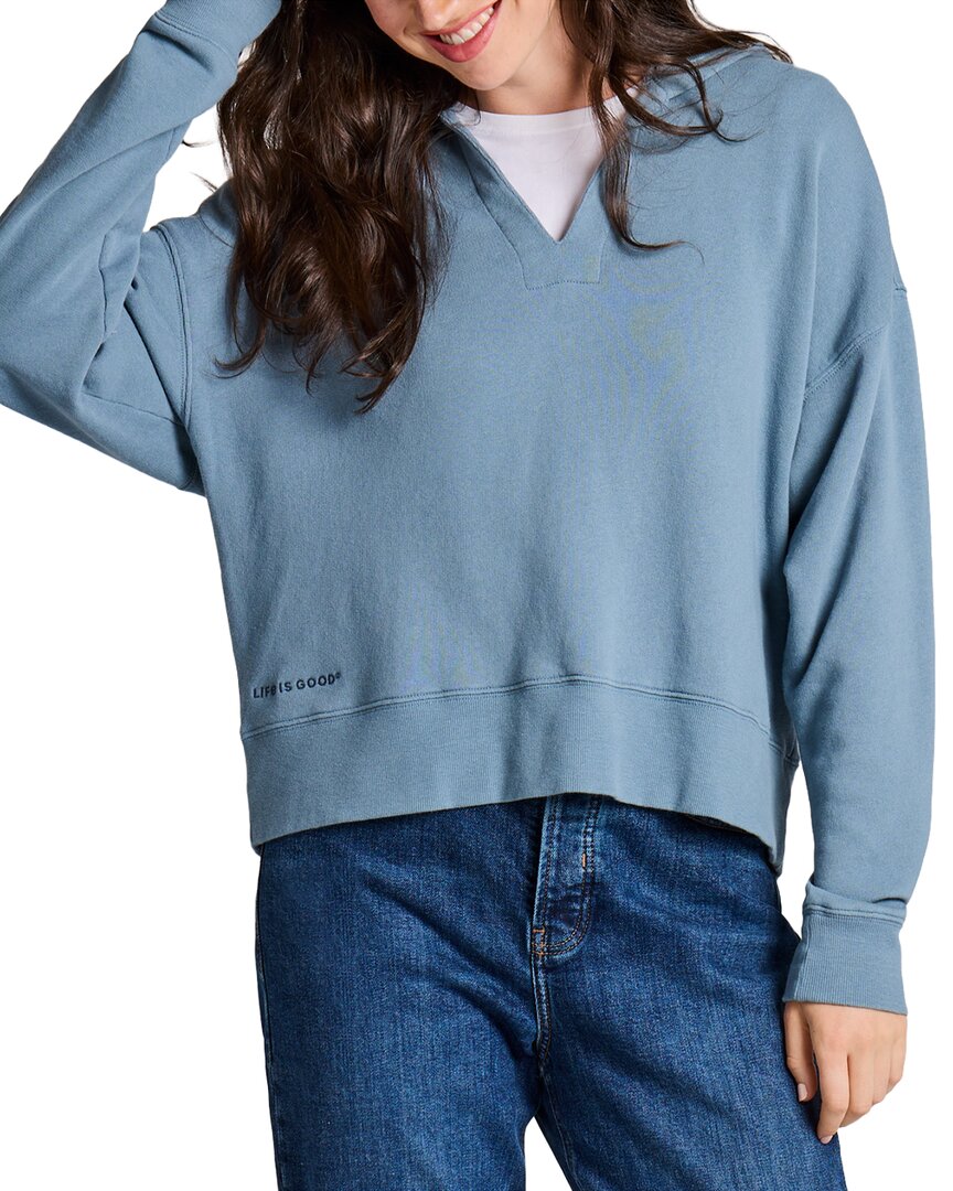 Life Is Good ® Terry Boxy Pullover In Slablu-slate Blue