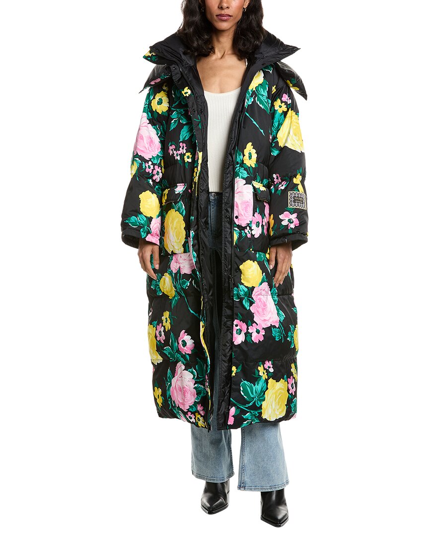 Max Mara Max & Co Quilted Floral Coat In Black