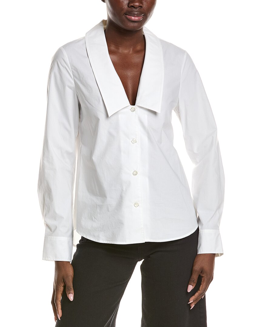 Frame The Low Collar Shirt In White
