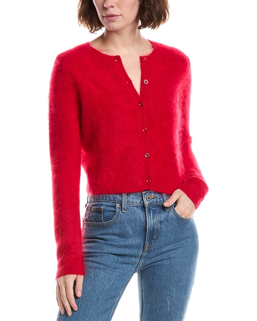 Frame Denim The Teddy Cashmere Cardigan In Red