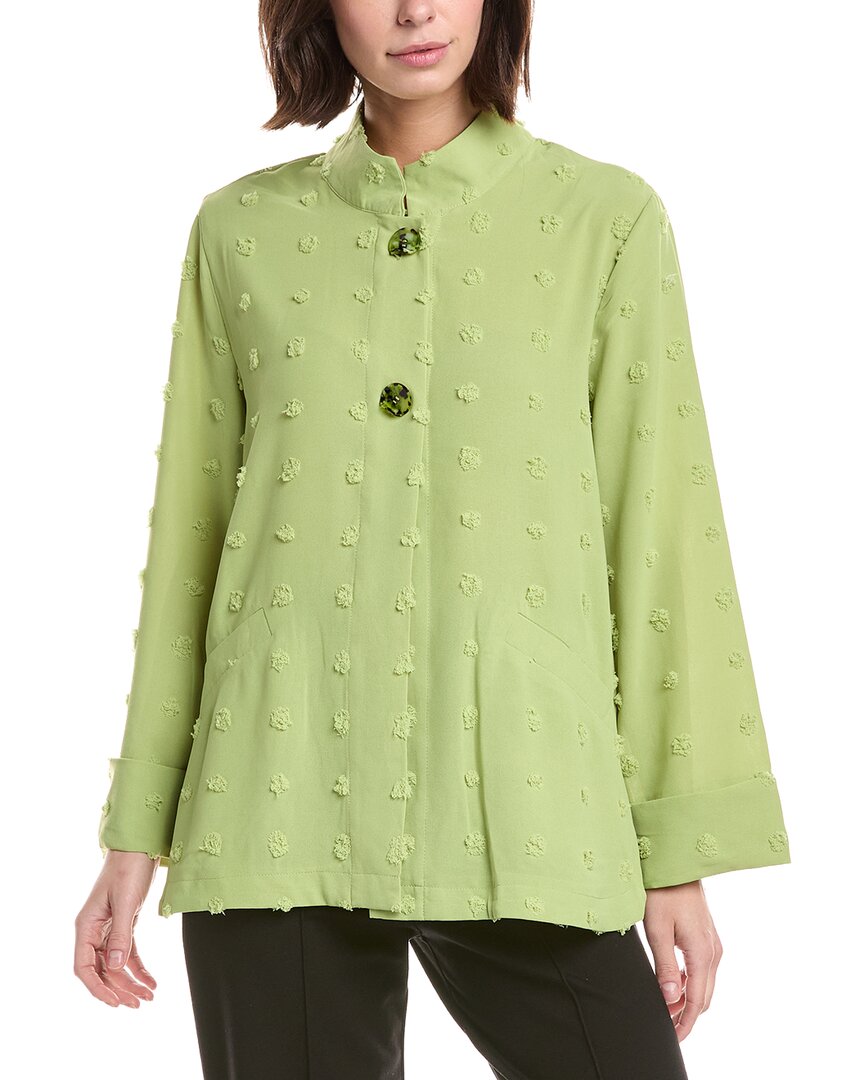 Lemon Grass Front Buttoned Jacket In Black
