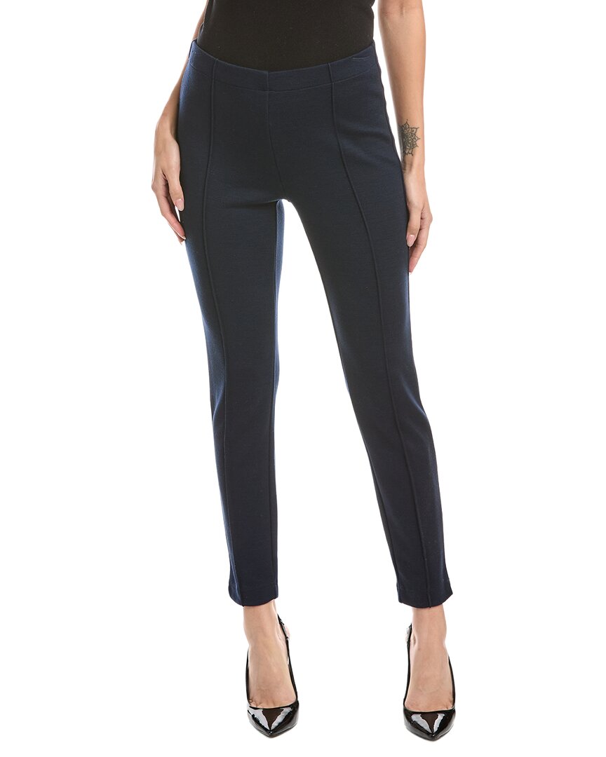 St John St. John Pull-on Wool-blend Pant In Blue