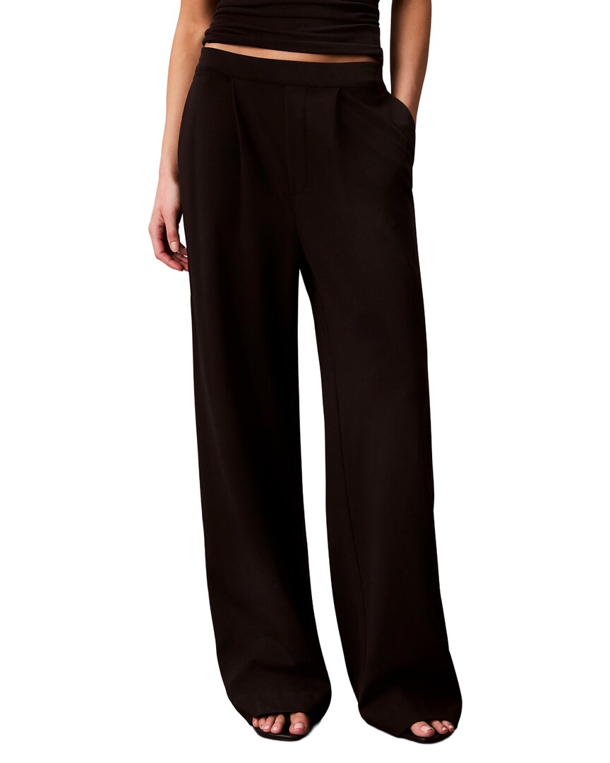 Calvin Klein Ponte Wide Leg Pant In Black