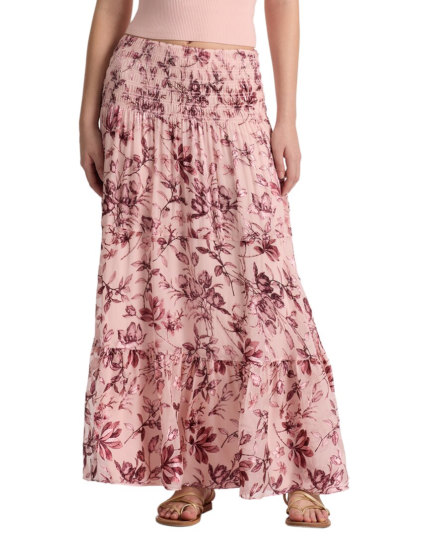 Alice And Olivia Alice + Olivia Stevie Silk-blend Midi Skirt In Pink