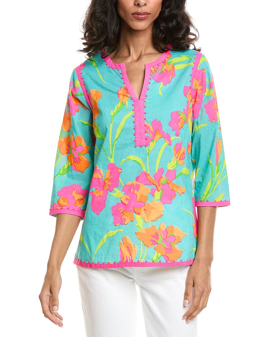 Gretchen Scott Embellished Icon Iris Top In Blue