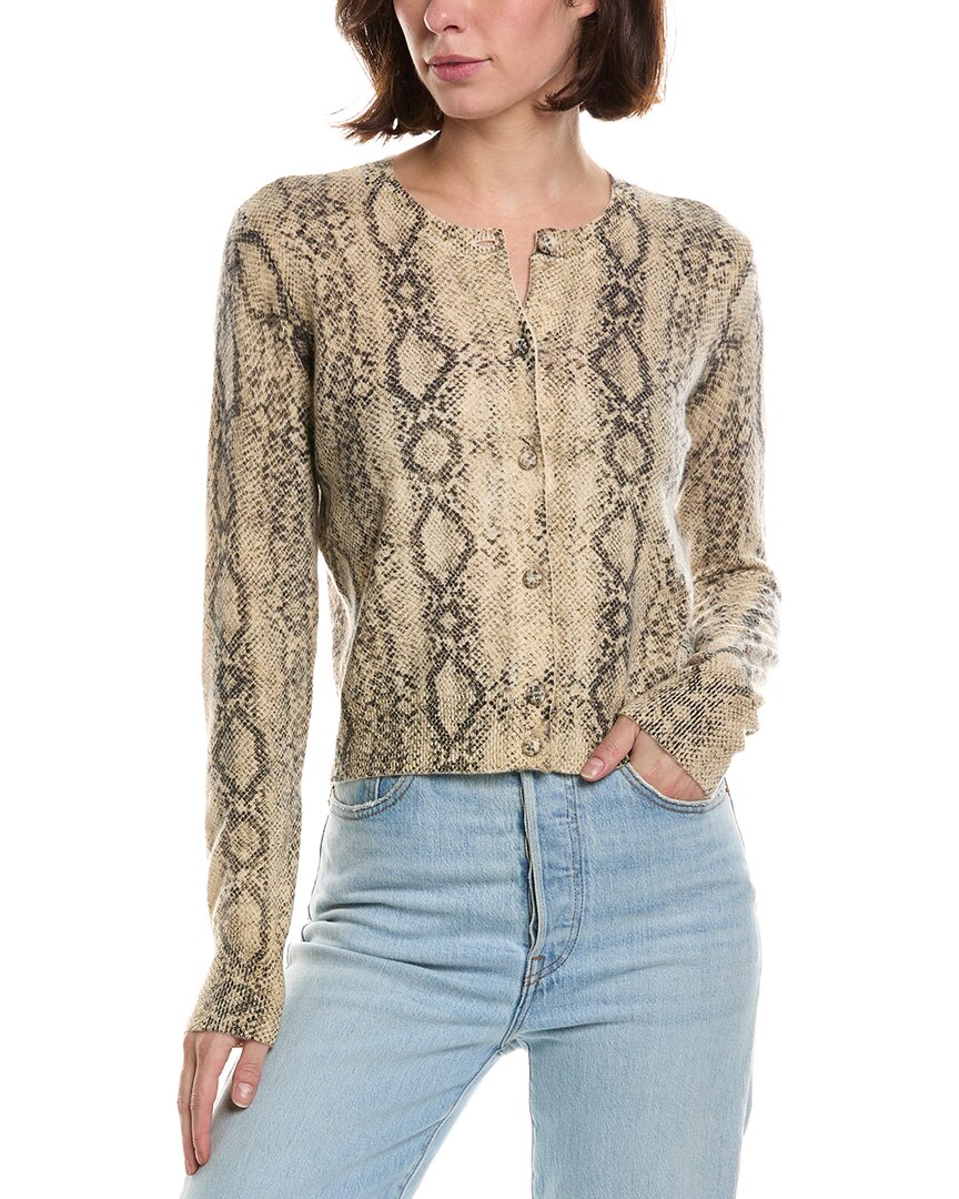Frame The Cashmere Snake Cardigan In Brown