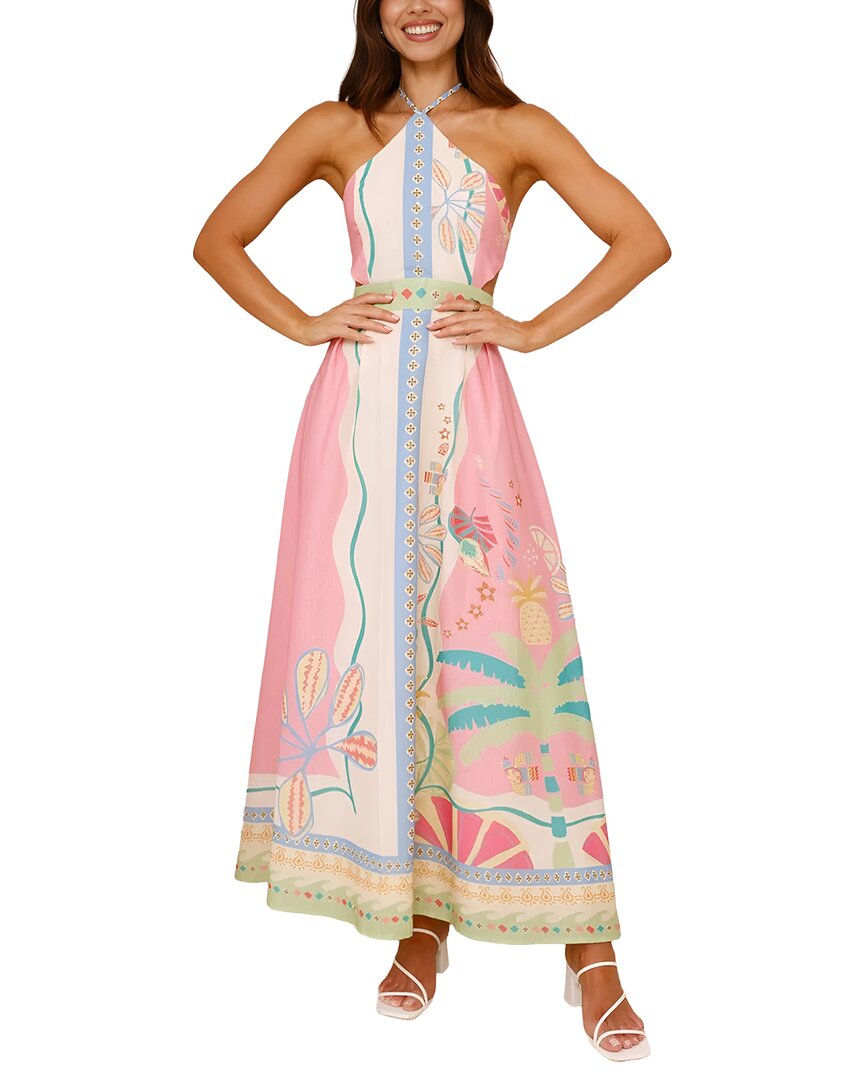 Multi Esea Linen-blend Midi Dress