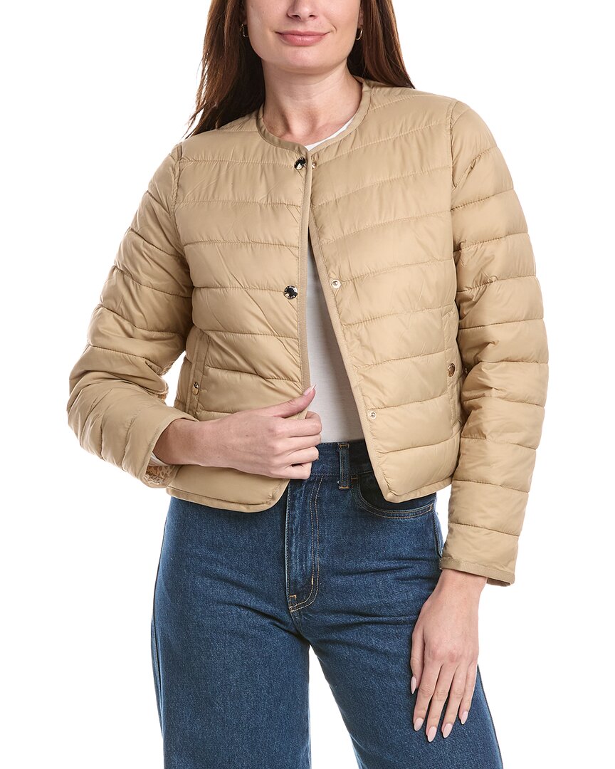 Michael Kors Short Puffer Jacket In Brown