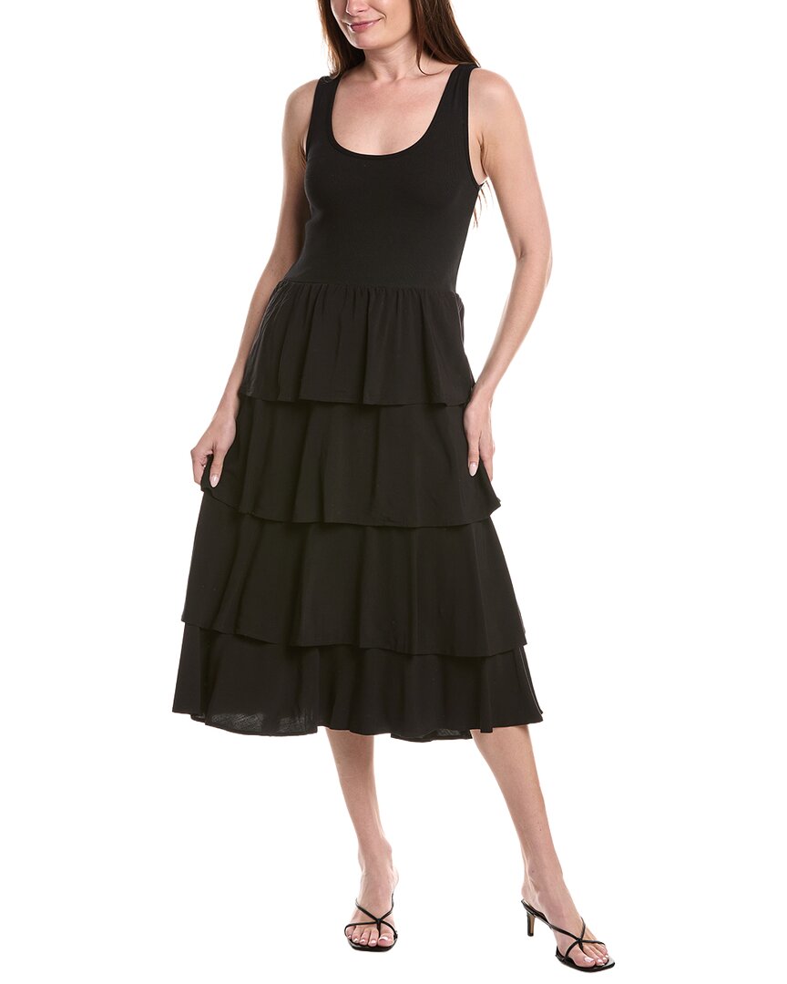 Ellen Tracy Twofer Tiered Dress In Black