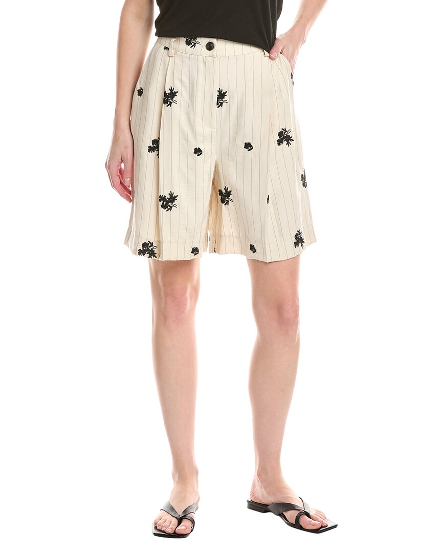 Nvlt Embroidered Stripe Culotte In Metallic