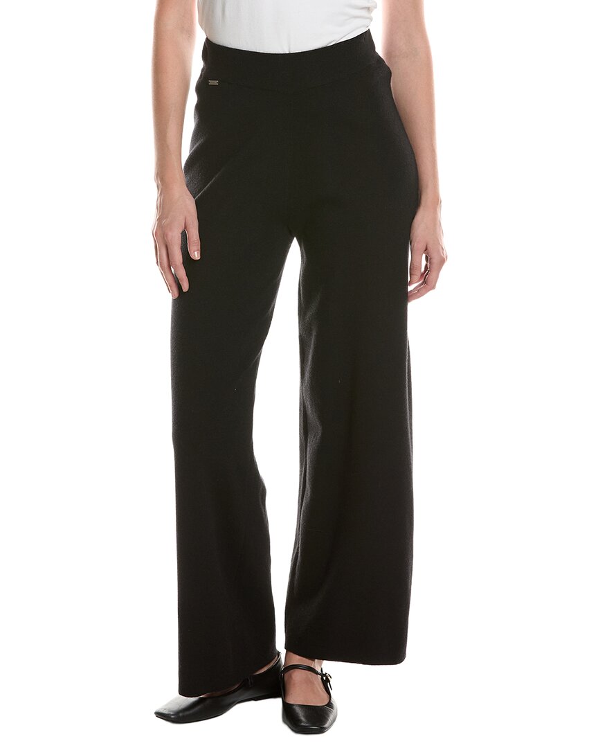 Picadilly Wide Leg Full-length Knit Pant In Black