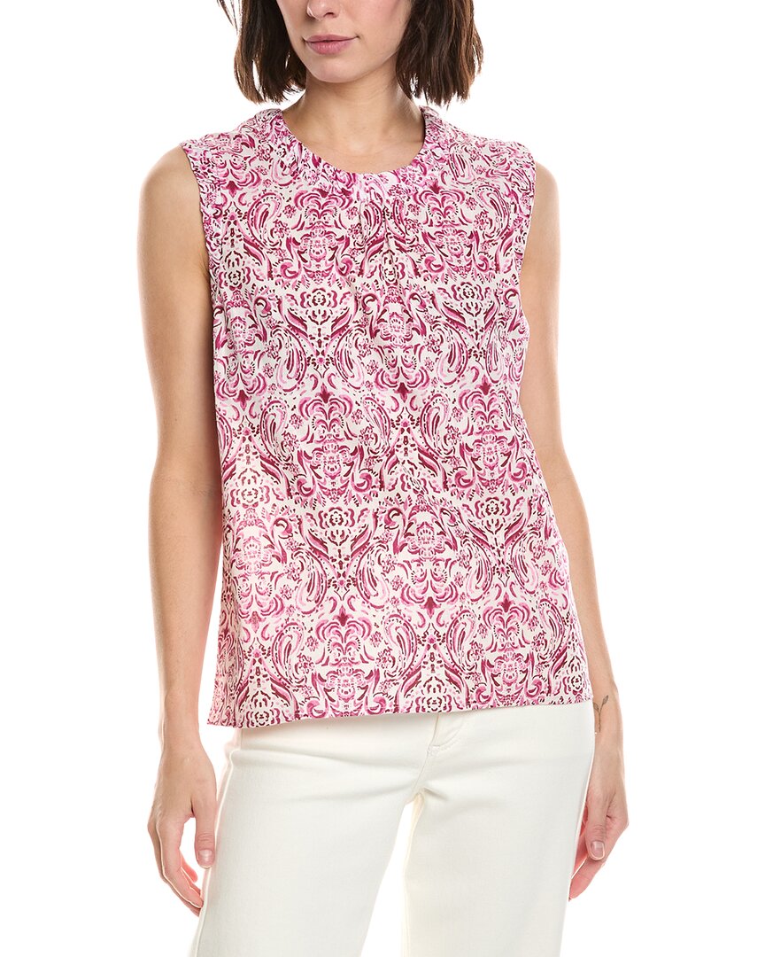 Stella Parker Willa Linen-blend Top In Pink