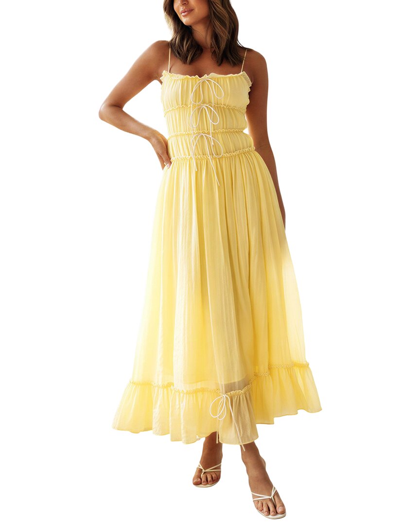 Enjoy Petra Midi Dress In Yellow