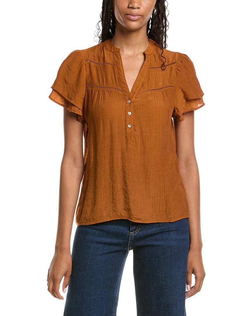 Nanette Lepore Solid Blouse In Brown