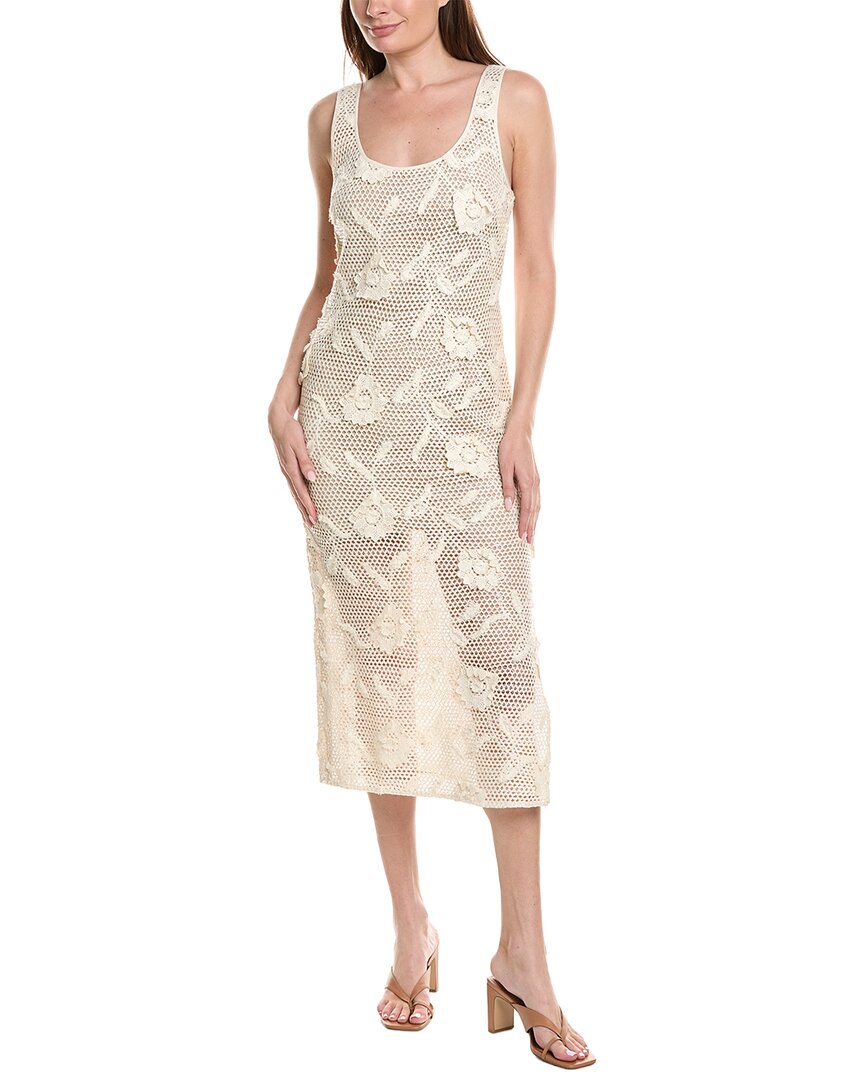 Milly Sequin Crochet Cover-up Maxi Dress In White