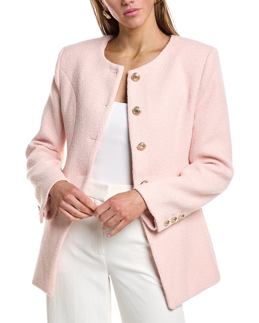 Endless Rose Tweed Buttoned Vest In Pink