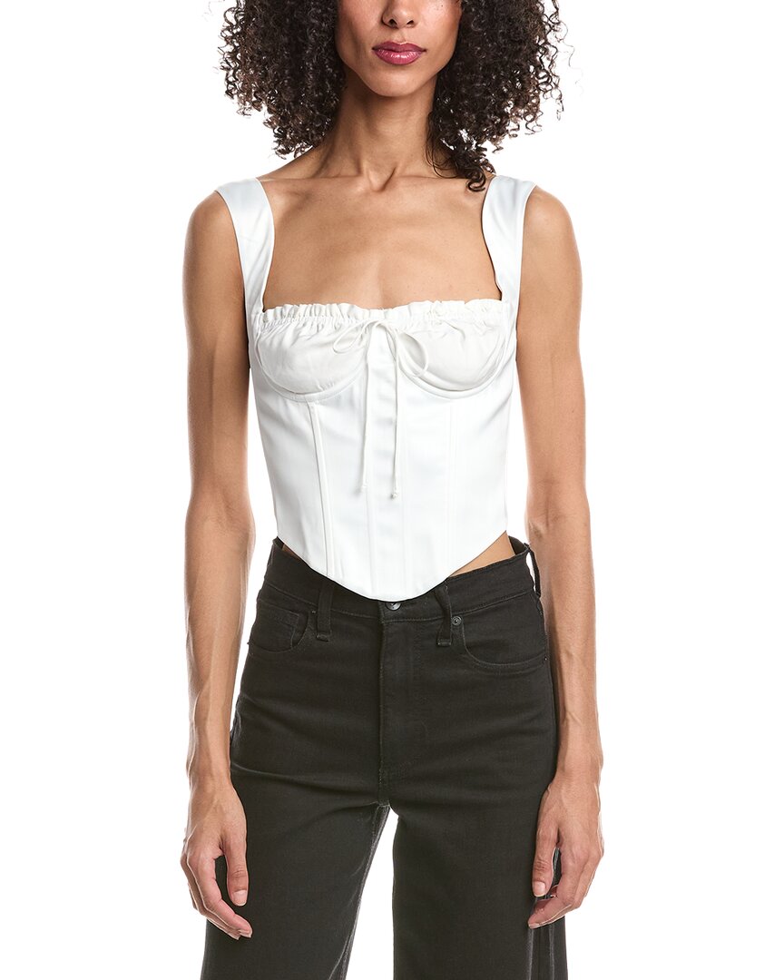 Guizio Ruched Cup Bustier Top In Ivory