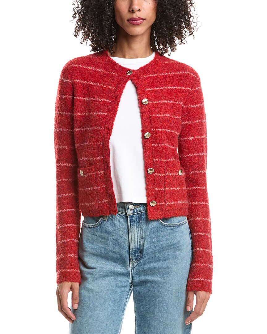 Guizio Carline Wool-blend Cardigan In Red