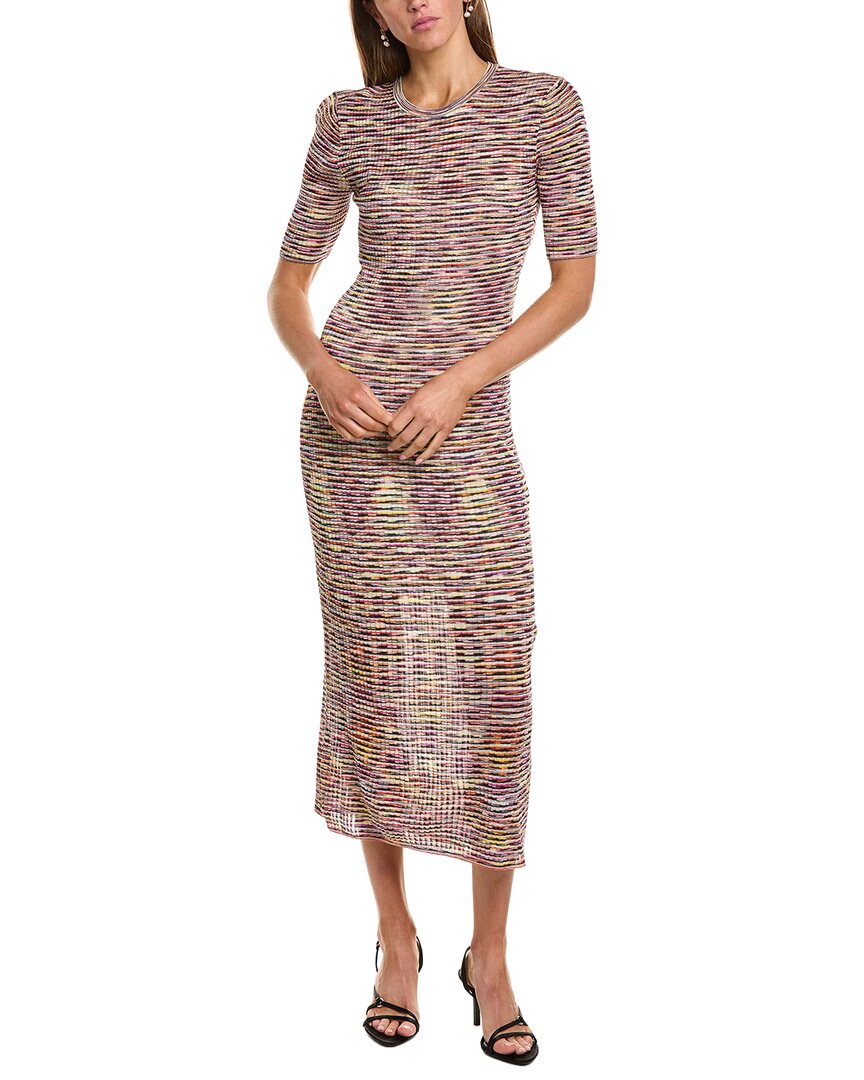 M Missoni Abito Lungo Midi Dress In Multi
