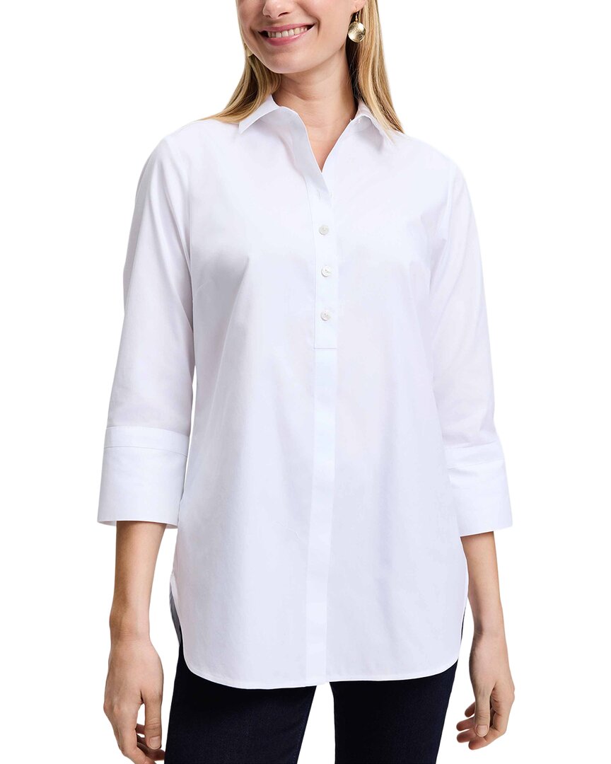 Foxcroft Madison 3/4-sleeve Tunic Shirt In White