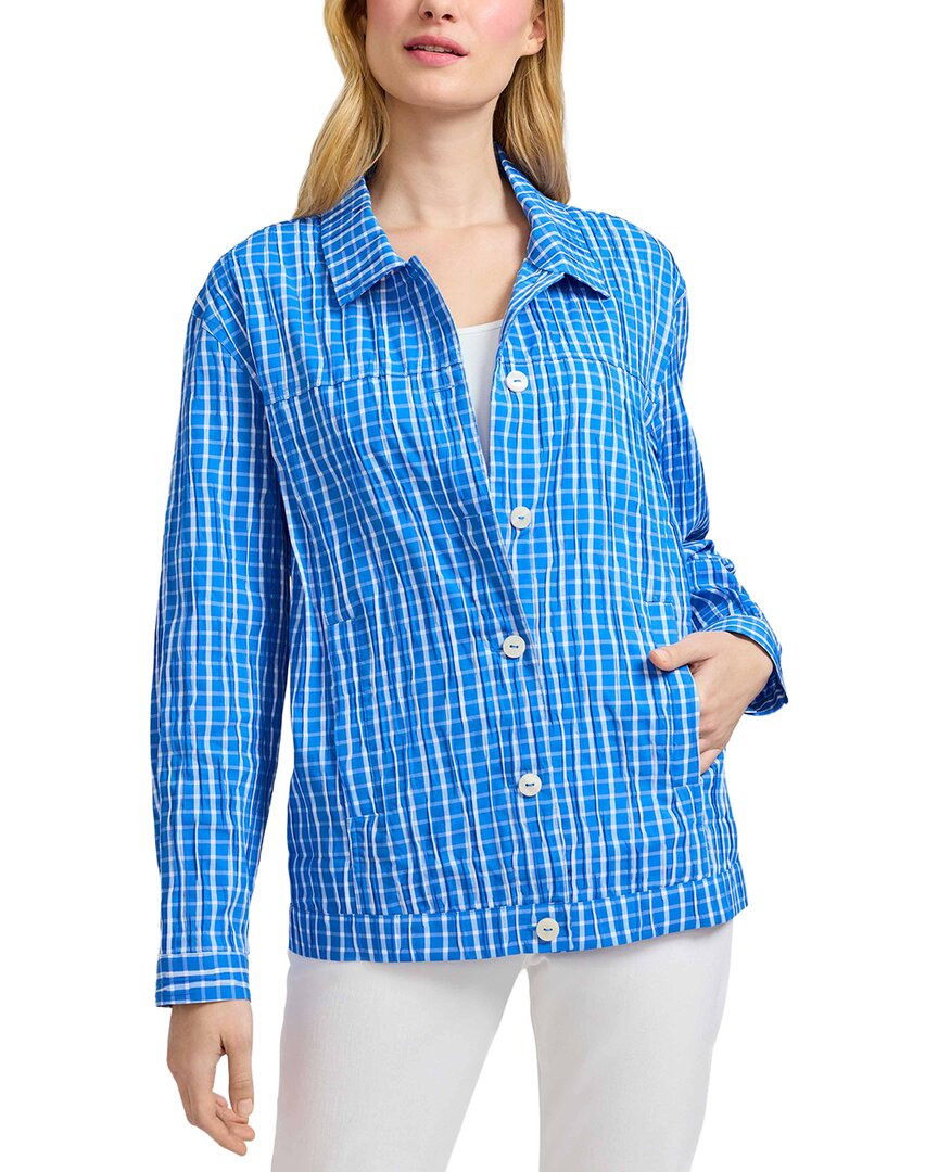Foxcroft Thelma Crewneck Jacket In Blue