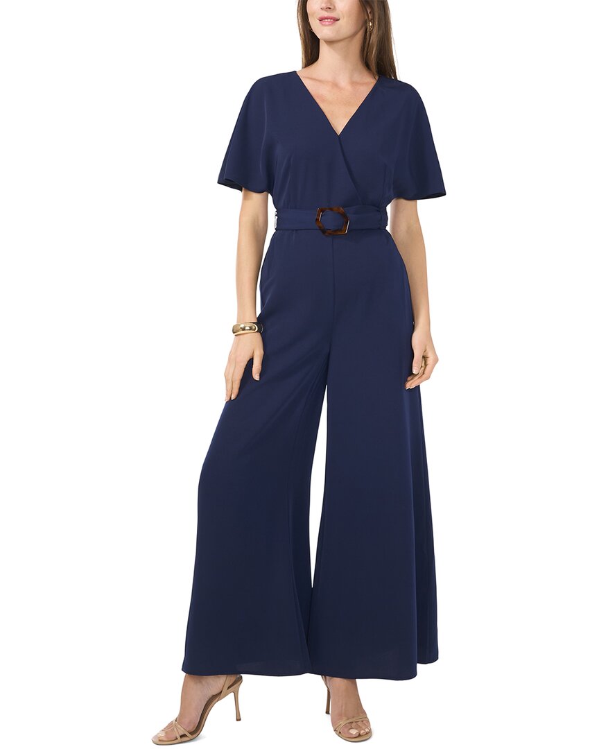 Vince Camuto Plunge V Neck Maxi Jumpsuit In Blue