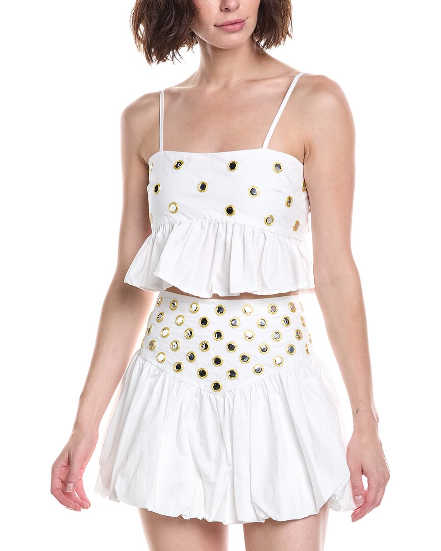 Colette Rose Embellished Top In White