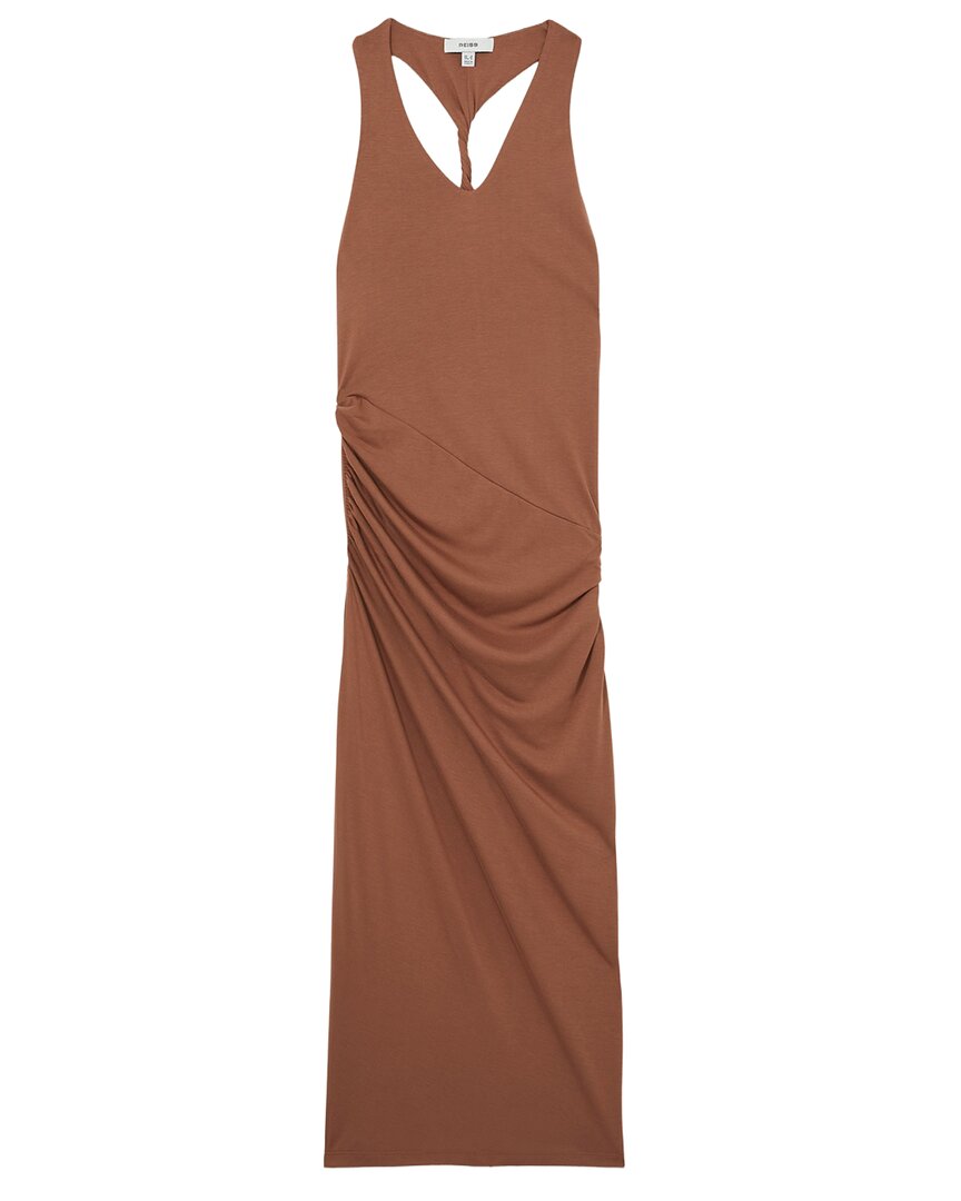 Reiss Aaliyah-side Ruched Jerse In Brown
