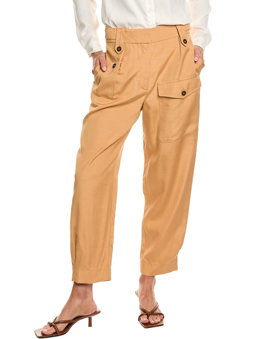 Reiss Lauren Cargo Tapered Trouser In Tan