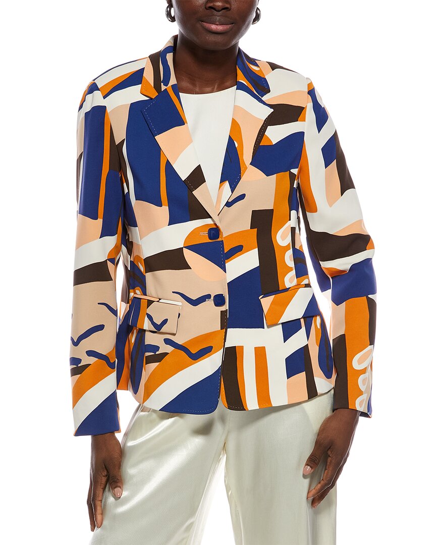 Marc Cain Printed Blazer In Blue