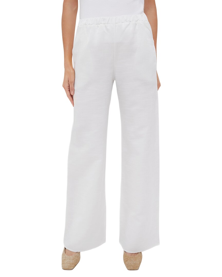 D'estree Destree White Anish Textured Pant In Multi