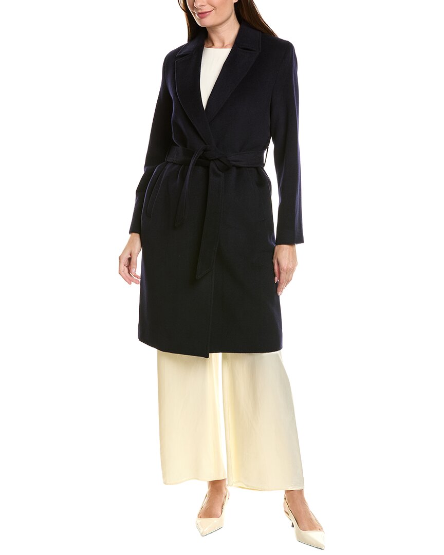 Sofia Cashmere Sofiacashmere Wool & Cashmere-blend Coat In Blue