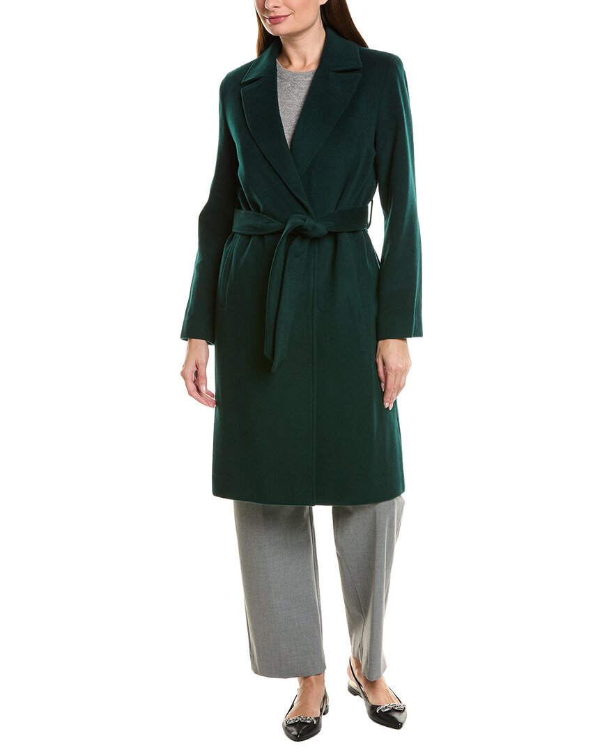 Sofia Cashmere Sofiacashmere Wool & Cashmere-blend Coat In Green