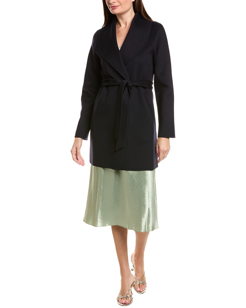 Sofia Cashmere Sofiacashmere Doubleface Unlined Wool & Cashmere-blend Coat In Blue