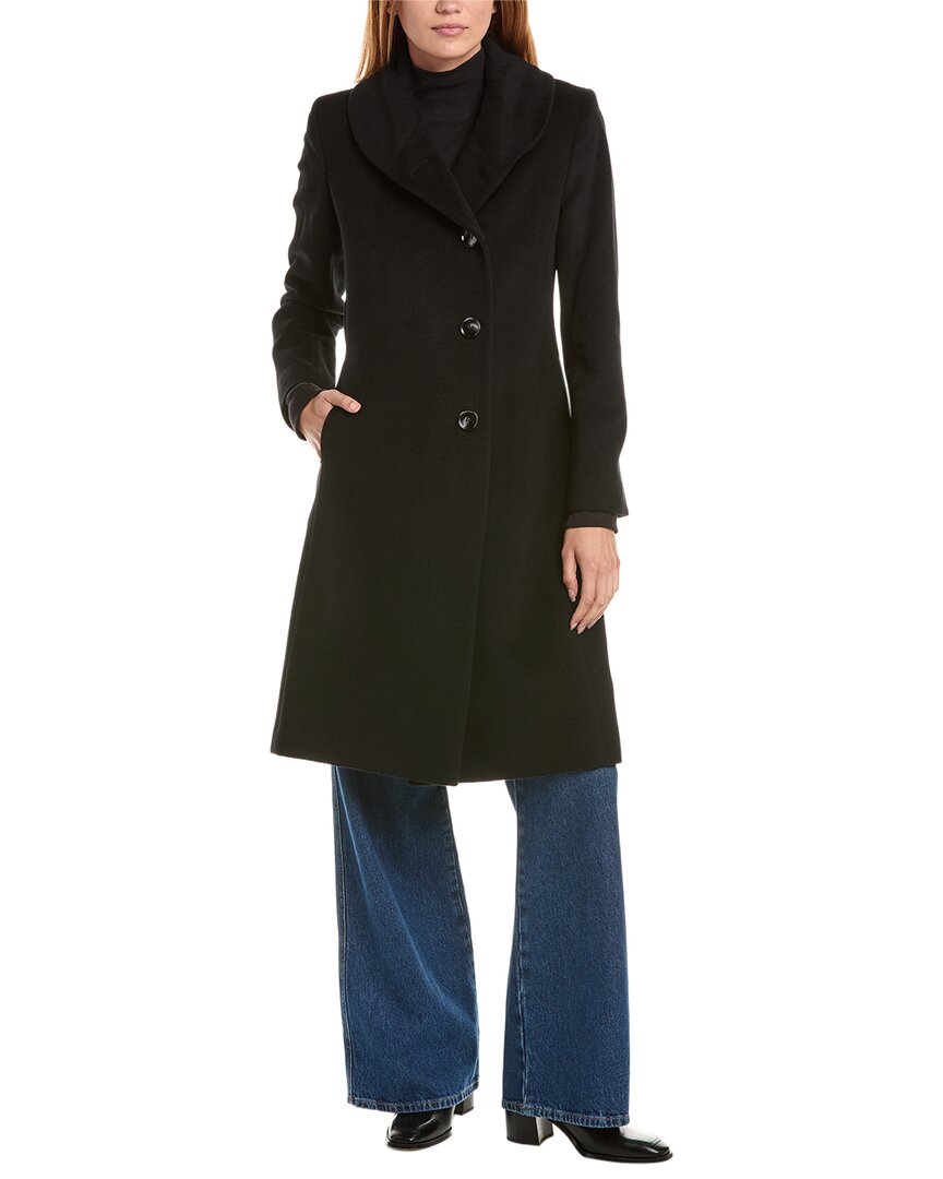 Sofia Cashmere Sofiacashmere Round Collar Wool & Cashmere-blend Coat
