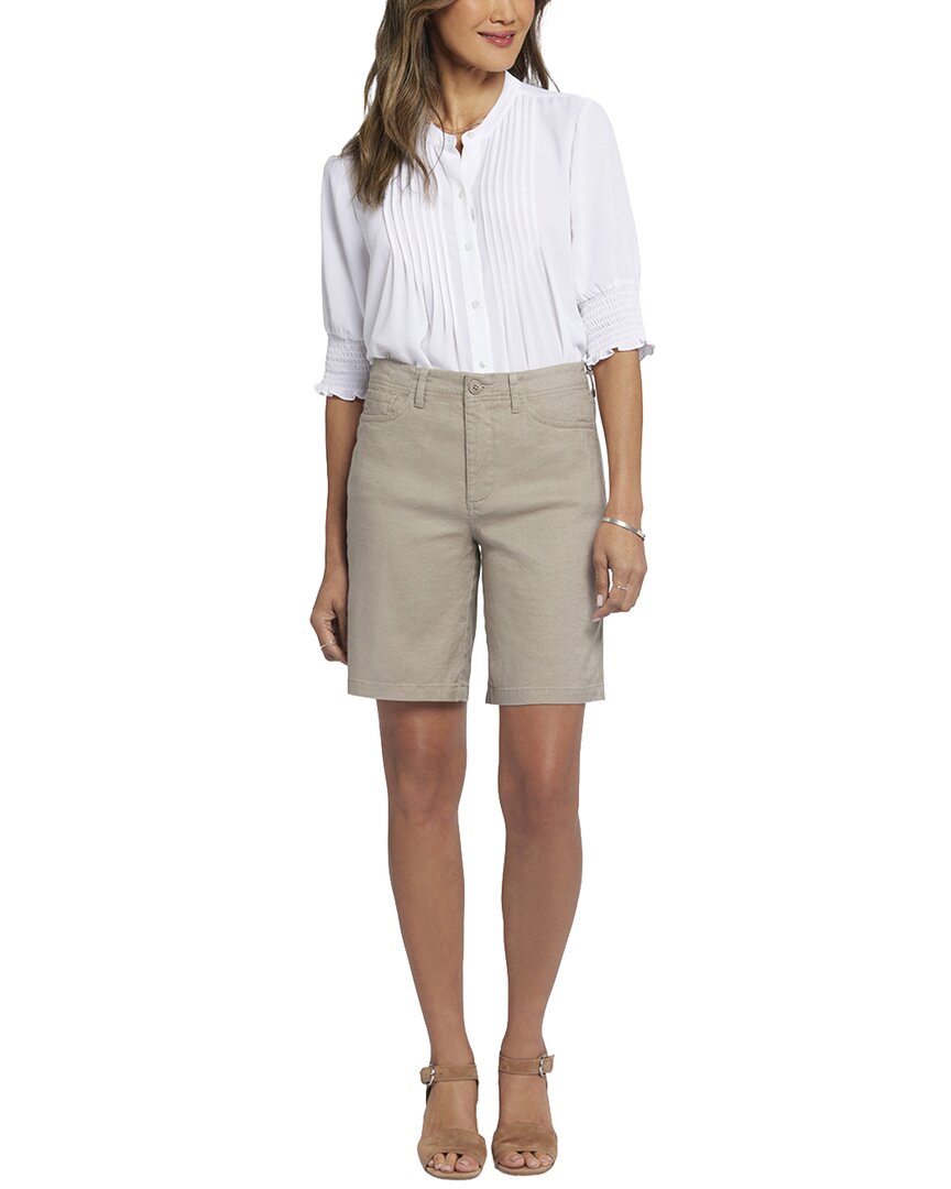 Nydj Bermuda Saddlewood Linen-blend Short