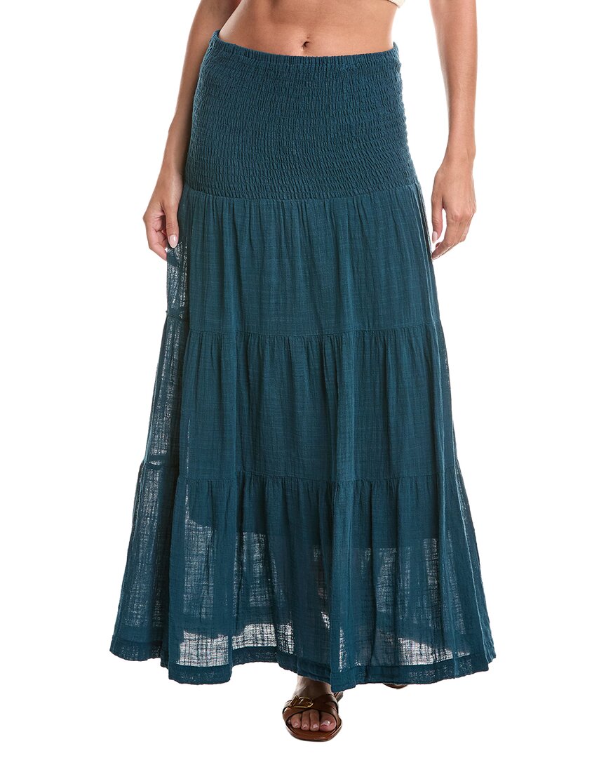 Xcvi Paigene Gauze Midi Skirt In Navy